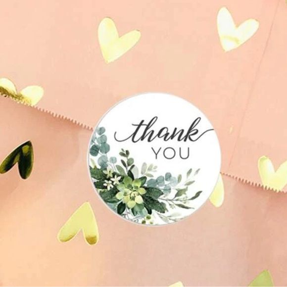💕New with Tags 500 count 1 INCH THANK YOU STICKERS💕 - Picture 2 of 3